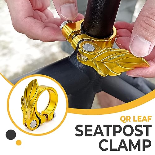 ONIPAX Bike Leaf Seatpost Quick Release Clamp Collar Aluminum Alloy 32mm/35mm - Image 2