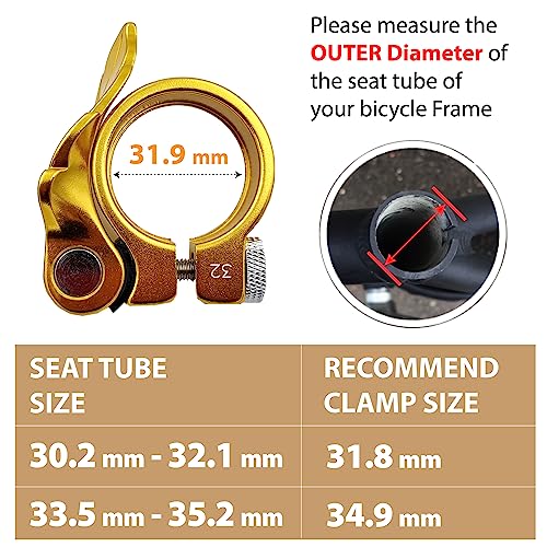 ONIPAX Bike Leaf Seatpost Quick Release Clamp Collar Aluminum Alloy 32mm/35mm - Image 5