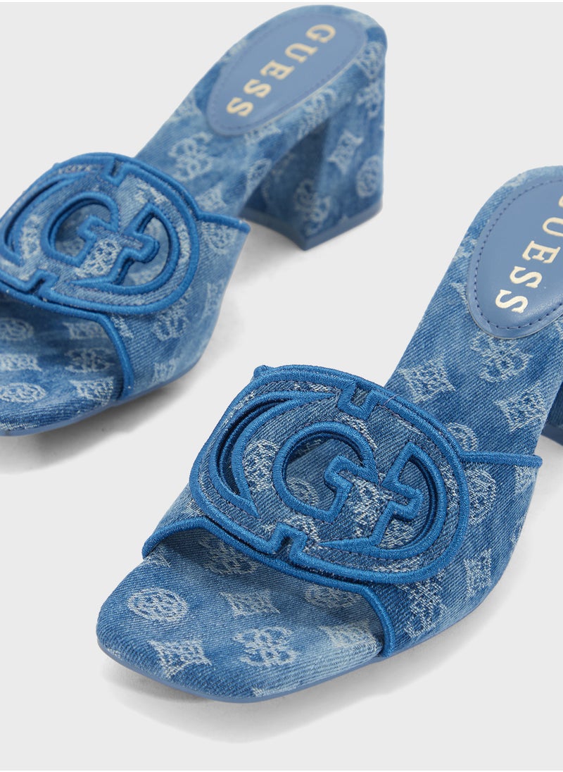 GUESS Slip on Mid Heel Sandals  - Image 4