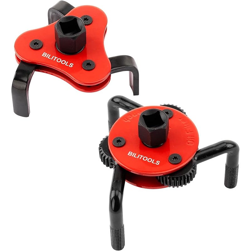 BILITOOLS Universal Oil Filter Wrench Removal Tool Adjustable, 2 Piece 2-1/2 to 4 inch & 3 to 5-1/2 inch, 1/2 Drive - Image 1
