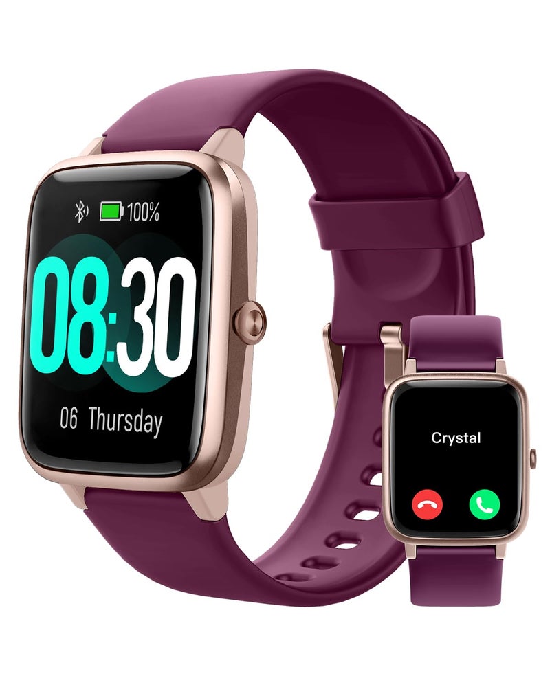 GRV Smart Watch for iOS and Android Phones (Answer/Make Calls), Watches for Women IP68 Waterproof Smartwatch Fitness Tracker Watch with Heart Rate/Sleep Monitor Steps Calories Counter (Dark Purple) - Image 1