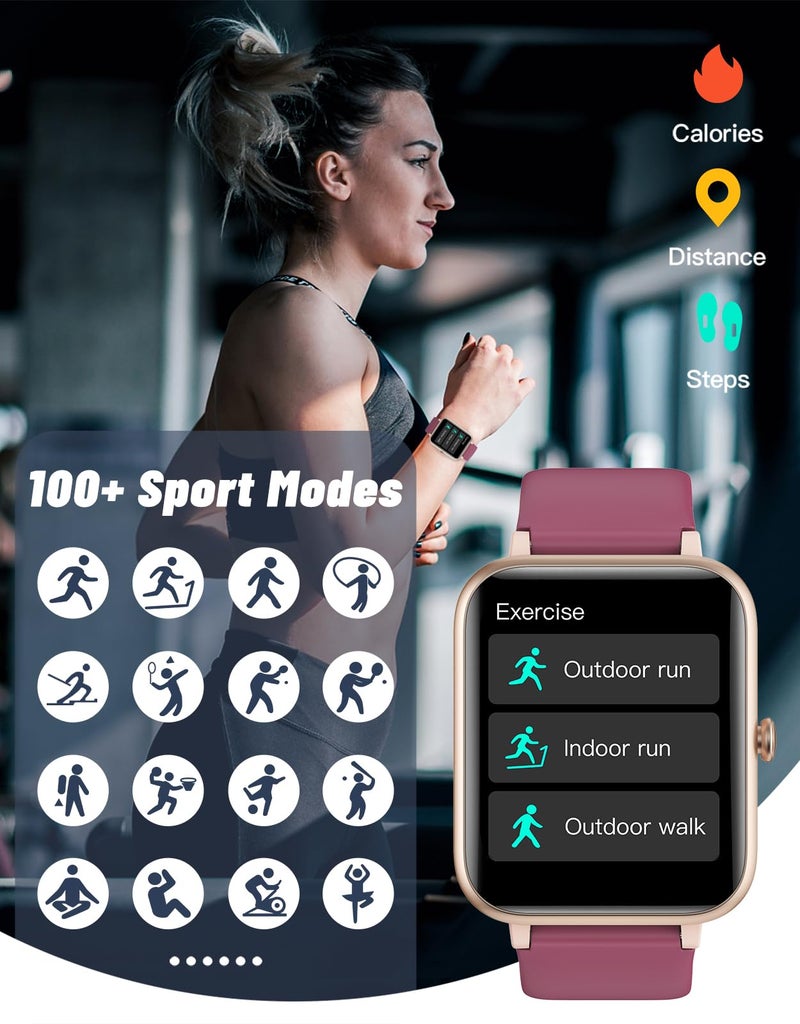 GRV Smart Watch for iOS and Android Phones (Answer/Make Calls), Watches for Women IP68 Waterproof Smartwatch Fitness Tracker Watch with Heart Rate/Sleep Monitor Steps Calories Counter (Dark Purple) - Image 4
