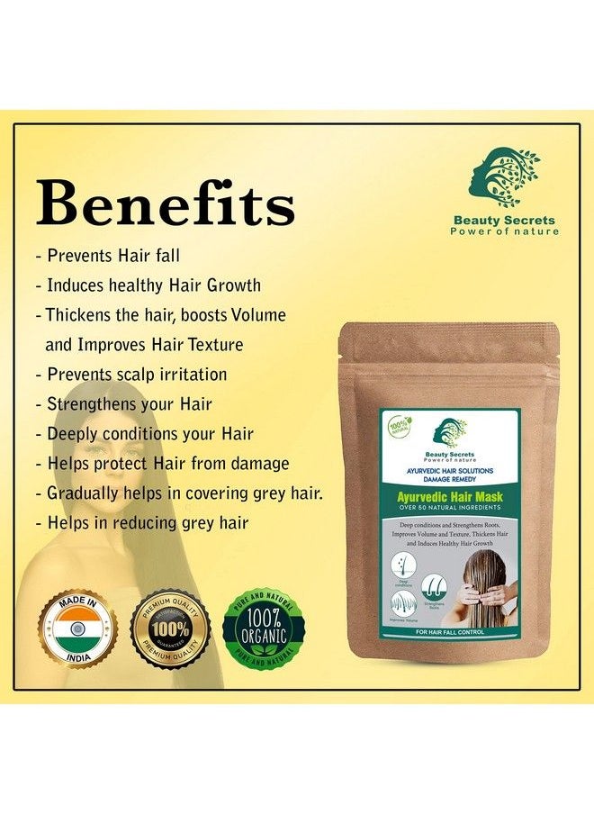 beauty Secrets - Ayurvedic Hair Mask For Dandruff And Hair Fall Made With 100% Natural Ingredients (Helps In Root Strengtheninghair Growth & Repairing Damaged Hair)100Gm - Image 1