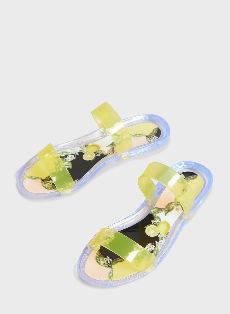 Ted Baker Jellest Lemon Printed Jelly Slides