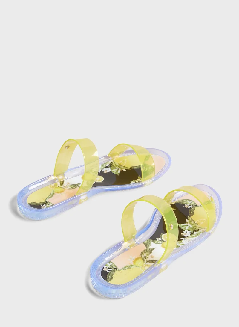 Ted Baker Jellest Lemon Printed Jelly Slides