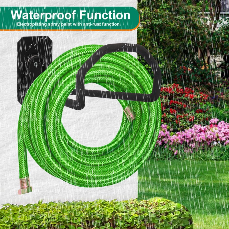 PeoMev Garden Hose Holder Wall Mount - Heavy Duty Water Hose Holders for Outside, Metal Hoses Hanger Sturdy Hose Reel Hooks for Garden - Image 3