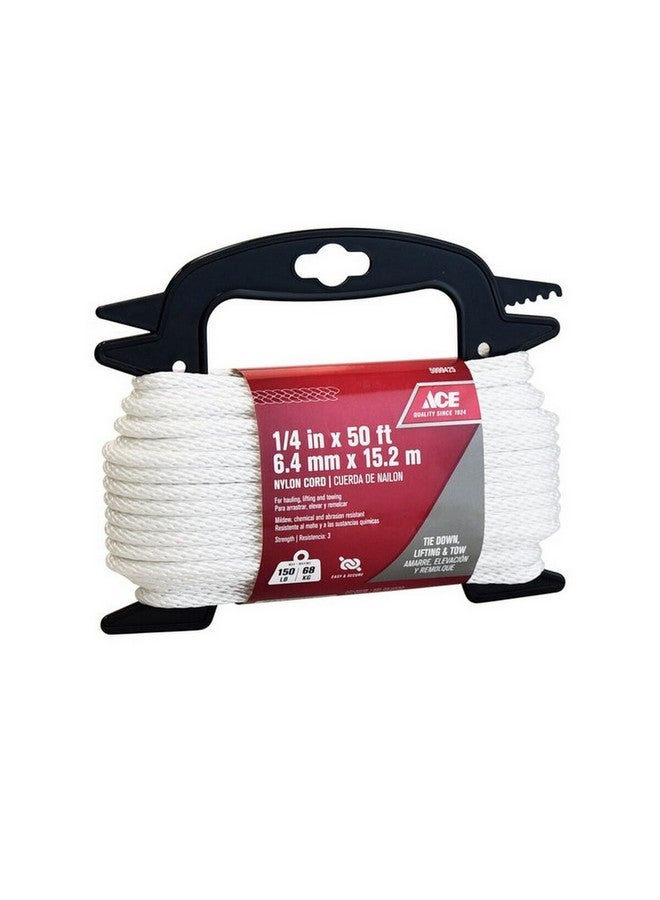 آيس حبل نايلون مضفر مقاوم للاحتكاك عالي القوة أبيض 6.4 مم × 15.2 م 5999425