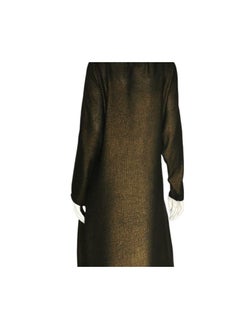 Sana'a Kayum Metallic Black Classic Front Open Dolman Sleeve Abaya By Sanaa Kayum  - Image 4