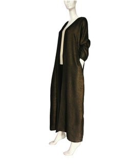 Sana'a Kayum Metallic Black Classic Front Open Dolman Sleeve Abaya By Sanaa Kayum  - Image 2
