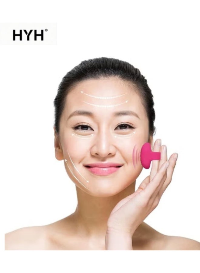 HYH Mini Face Massager, Vibration Wand Waterproof Rechargeable Portable Powerful Massage Tool, Multifunctional Eye, Finger and Body Massager - Rose Red - Image 1