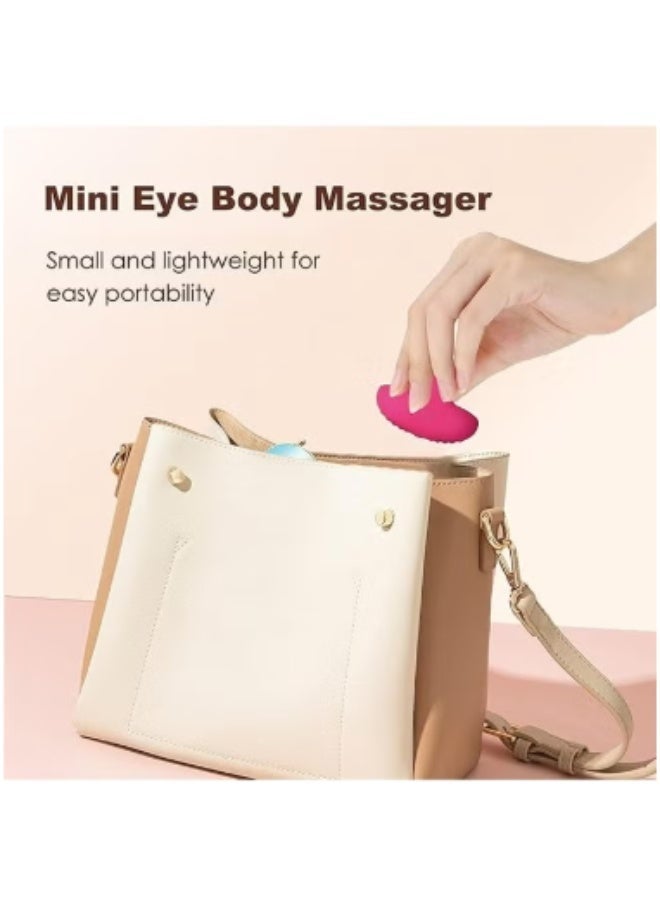 HYH Mini Face Massager, Vibration Wand Waterproof Rechargeable Portable Powerful Massage Tool, Multifunctional Eye, Finger and Body Massager - Rose Red - Image 5
