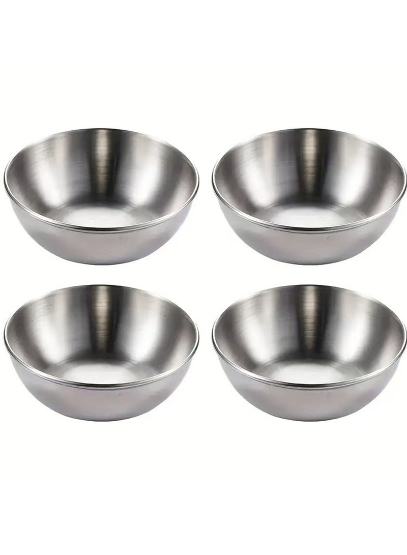 4 قطع الفولاذ المقاوم للصدأ المخللات المقبلات بهار صحن صينية بهار صحن أدوات المائدة المطبخ - Image 2