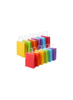 Party with Emma Rainbow Kraft Paper Party Favor Gift Bags with Handle Assorted Colors Rainbow Bags for Wedding Birthday Party Supplies and Gifts (Large)  - Image 1