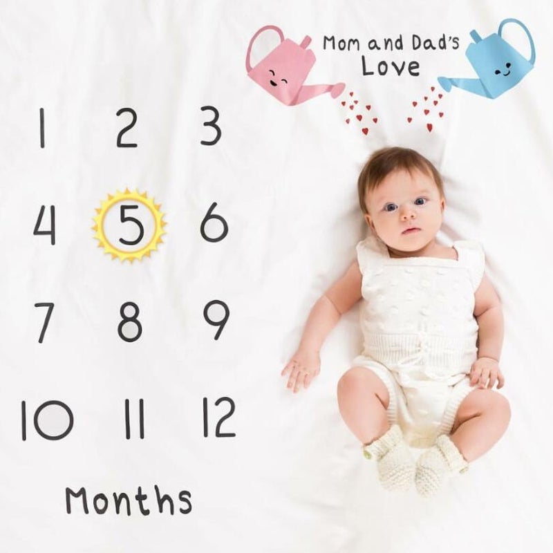 Baby Milestone Month Pography Background Cloth Baby Creative Digital Po Blanket Background Cloth Pography Props - Image 5