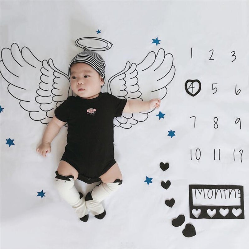 Baby Milestone Month Pography Background Cloth Baby Creative Digital Po Blanket Background Cloth Pography Props - Image 1