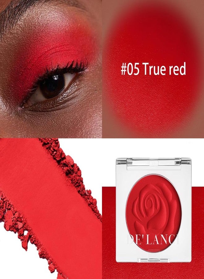 DE'LANCI Single Matte Red Eyeshadow, True Red Eyeshadow Palette Highly Pigmented, Longwear Red Eye Makeup, Red Goth Eye Shadow, Red Face and Body Paint for Women Halloween Cosplay SFX Clown Makeup #05 - Image 2