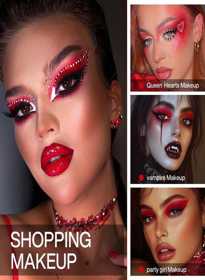 DE'LANCI Single Matte Red Eyeshadow, True Red Eyeshadow Palette Highly Pigmented, Longwear Red Eye Makeup, Red Goth Eye Shadow, Red Face and Body Paint for Women Halloween Cosplay SFX Clown Makeup #05 - Image 5