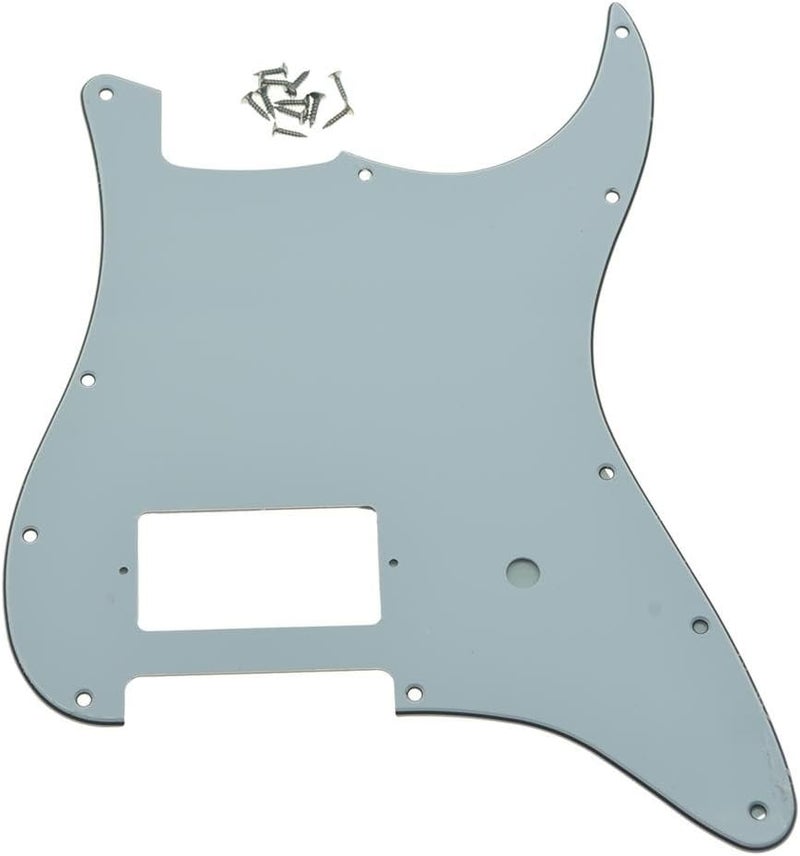 KAISH 11 Hole ST/Strat Style One Humbucker Guitar Pickguard Scratch Plate for Delonge Stratocaster/Strat White 3 Ply - Image 1
