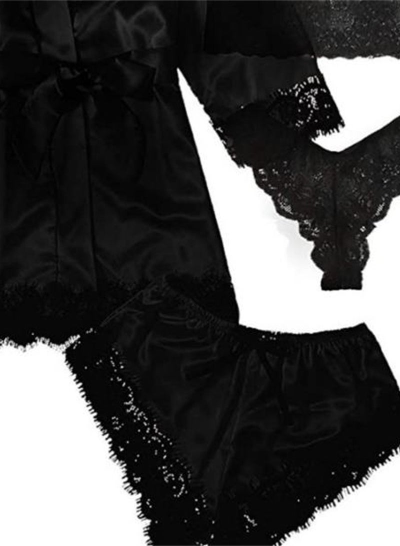 4pcs pajamas women's home pajamas lace pajamas set  - Image 4