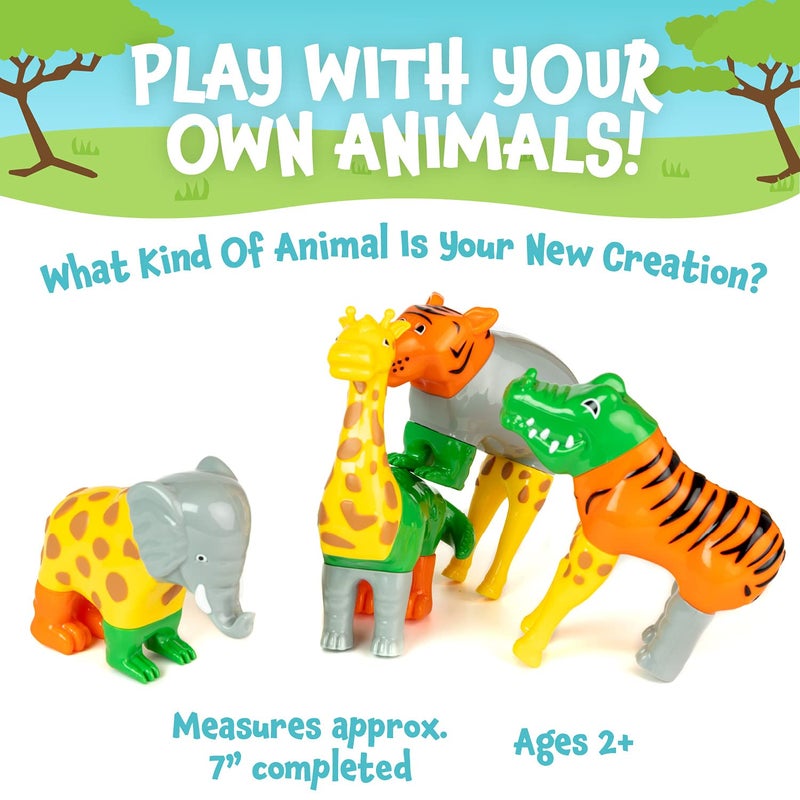 Popular Playthings Magnetic Mix or Match Jungle Animals Toy Play Set, 16 Pieces - Image 5