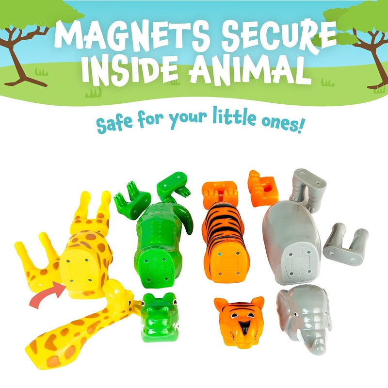 Popular Playthings Magnetic Mix or Match Jungle Animals Toy Play Set, 16 Pieces - Image 4