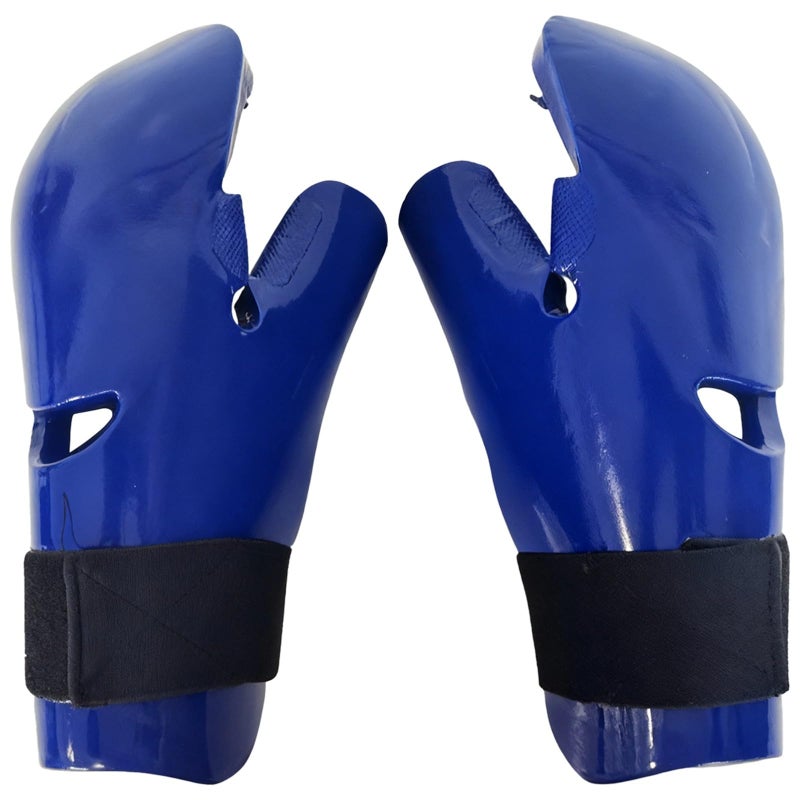 Blue Taekwondo Gloves For Impact Absorption With Adjustable Fit - Image 2