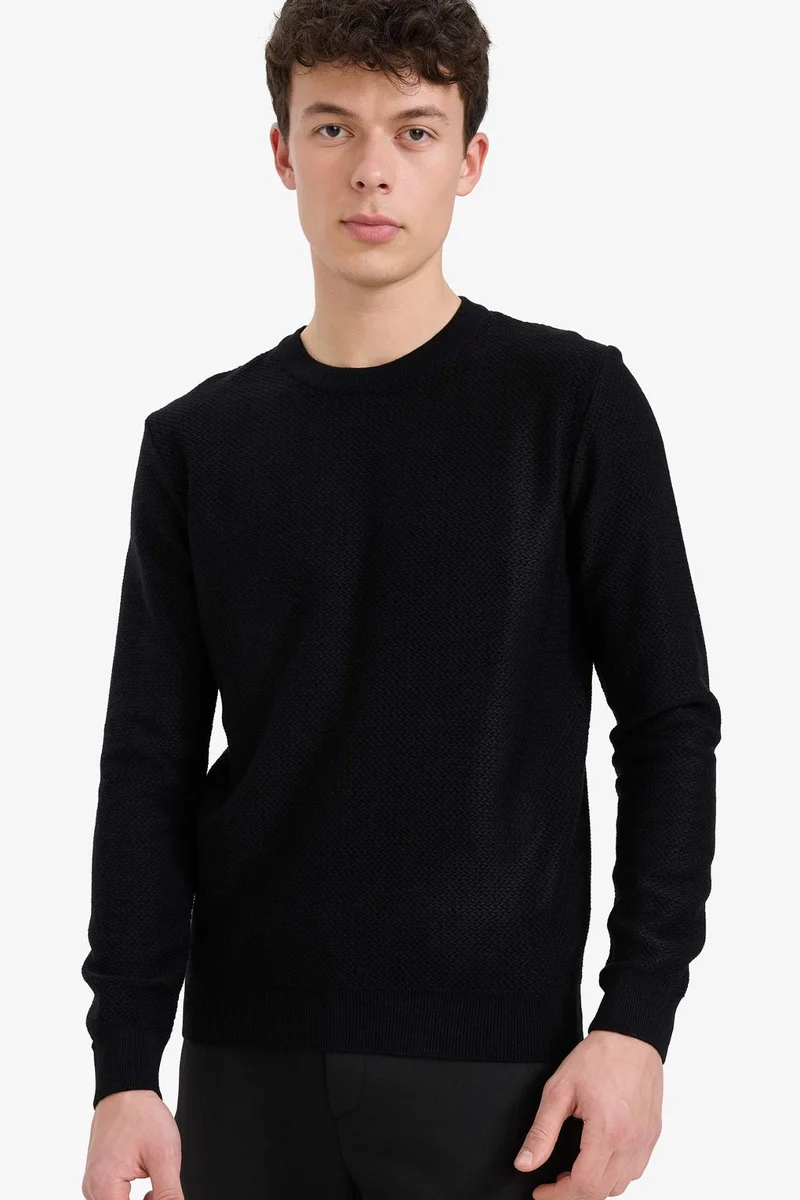 ديفاكتو Standard Fit Crew Neck Knitwear Pullover