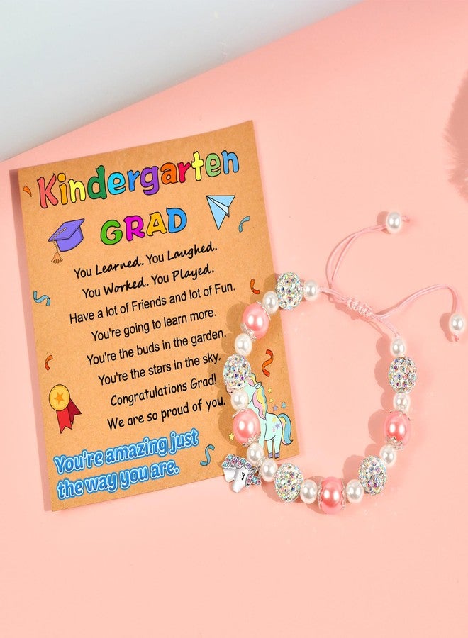 Parma77 2024 Kindergarten Graduation Gifts for Girls, Adjustable Unicorn Girls Bracelet with Pearl & Rhinestone Ball, Graduation Gifts for Kindergarten Students Daughter Granddaughter Niece - Image 5