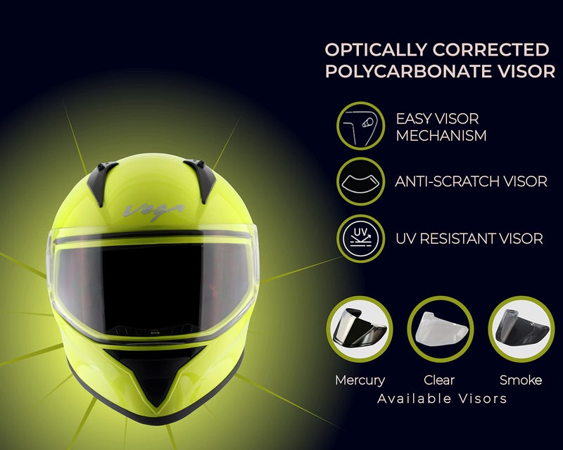 Vega Bolt Neon Yellow Helmet-M - Image 3