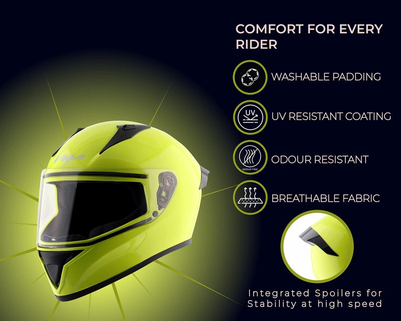 Vega Bolt Neon Yellow Helmet-M - Image 5