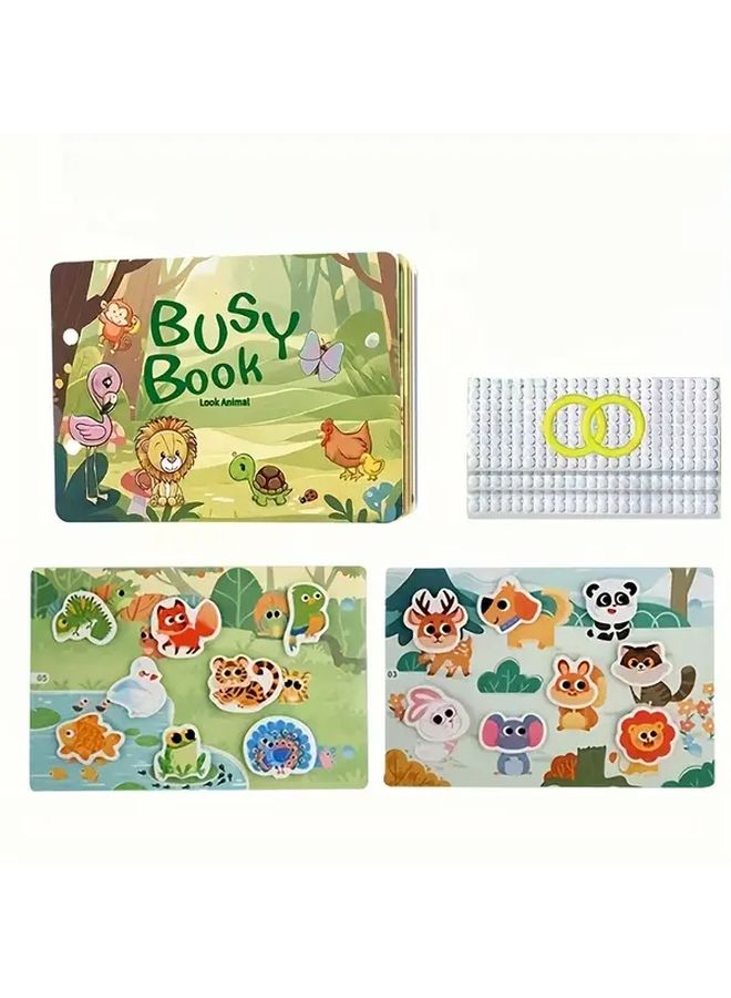 Forest Animals Quiet Learning Book For Kids Ages 3 6 Interactive Early Literacy Vocabulary Development Reusable Fun Shapes - Image 1