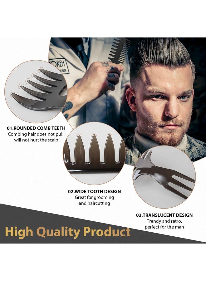 DUAIU Hair Brush For Men Duaiu 7Pcs Combs For Men Hair Styling Comb Set With Vent Hair Brush Quiff Round Hair Brush Wide Tooth Comb Texture Comb For Blow Drying Detangling Grooming Hairdressing - Image 5
