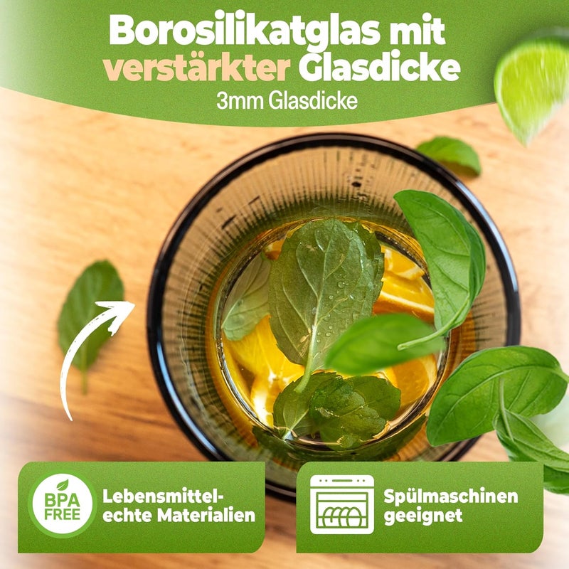 CLIDOR إبريق ماء بغطاء - 1 لتر، طراز زجاجي مدخن أنيق، إبريق زجاجي بدون تقطير بغطاء، إبريق ماء أنيق مع ترشيح دقيق، مثالي لماء الفواكه والعصائر والماء المنقوع (1000 مل) - Image 3