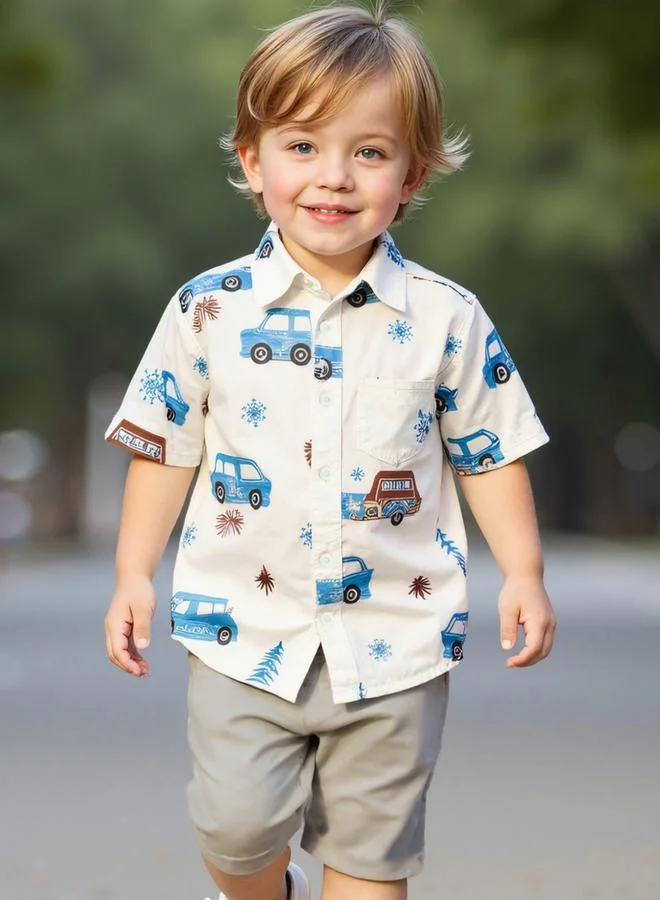 Take Two  Boys Graphic Print Shirt And Shorts Set for Men | Best Price UAE