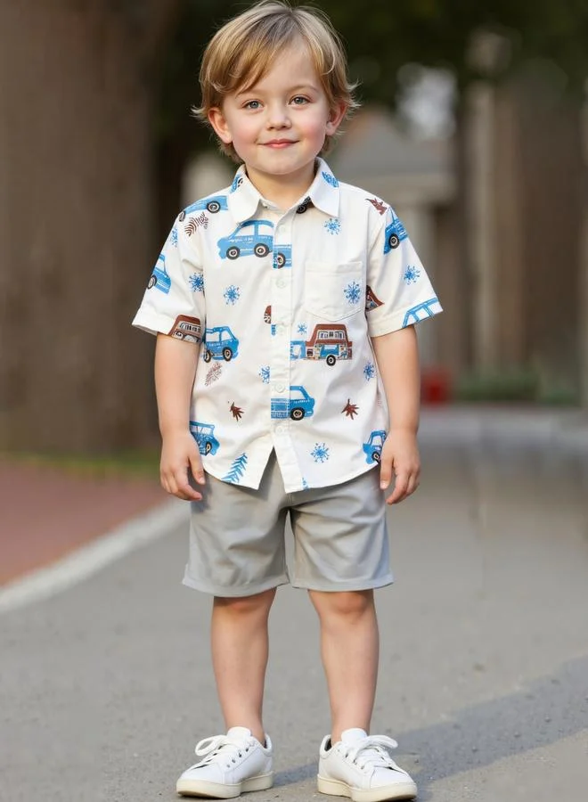 تايك تو مجموعة من شورت وقميص بطبعة جرافيك