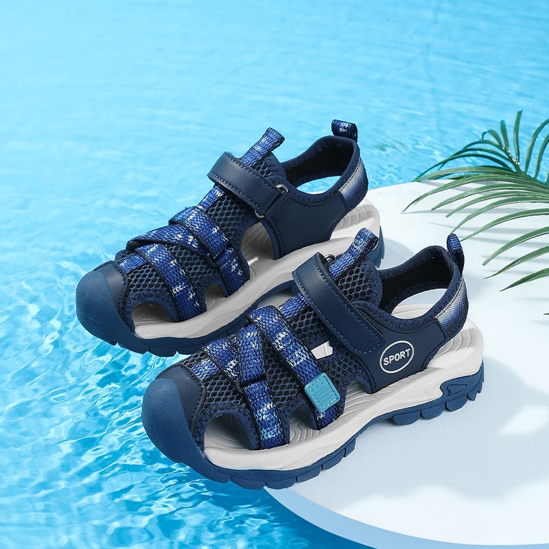 Children'S Sandals Boys' Breathable Anti-Slip Baotou Sandals Medium And Large Children'S Wear-Resistant Anti-Collision Beach Shoes - Image 3
