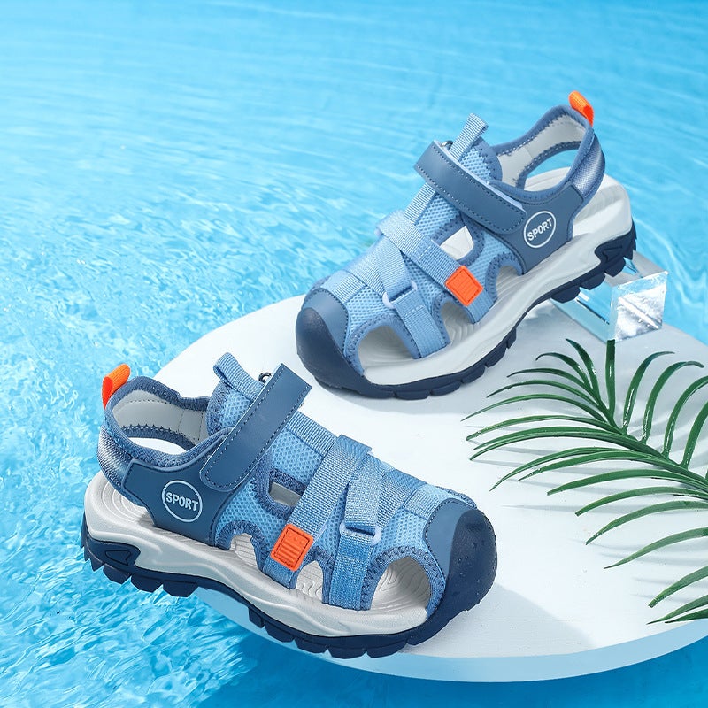 Children'S Sandals Boys' Breathable Anti-Slip Baotou Sandals Medium And Large Children'S Wear-Resistant Anti-Collision Beach Shoes - Image 5
