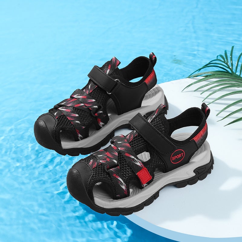 Children'S Sandals Boys' Breathable Anti-Slip Baotou Sandals Medium And Large Children'S Wear-Resistant Anti-Collision Beach Shoes - Image 4