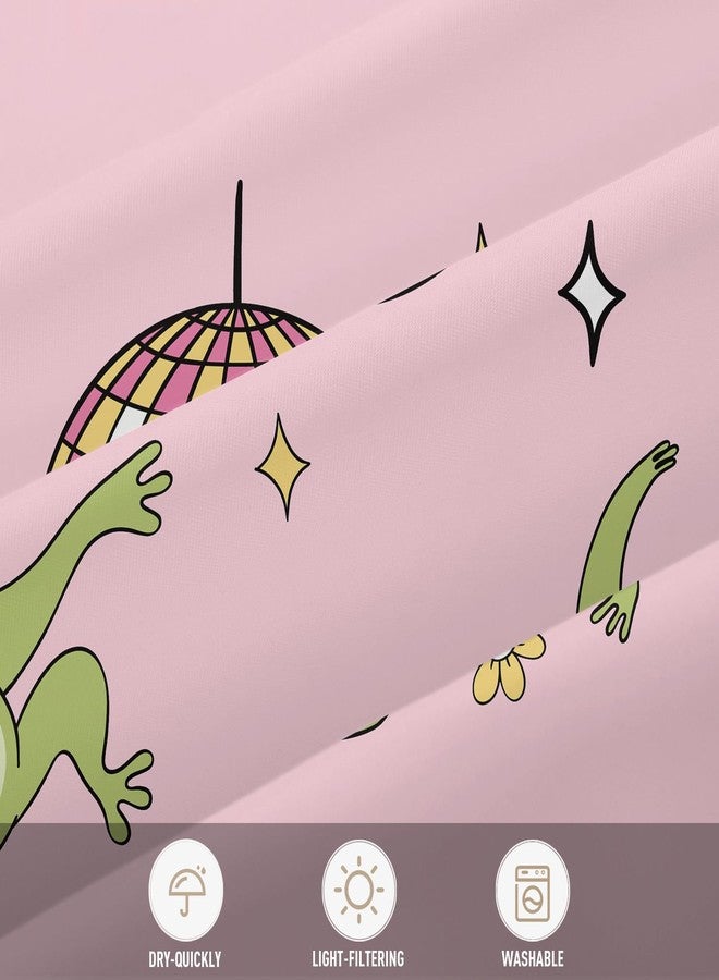 EGLGCC Cute Funny Shower Curtain Blush Pink Kids Frog Fun Animal Anime Unique Pattern Aesthetic Funky Boys Cartoon Trendy Art Kawaii 60x72 Inch Fabric Polyester Cloth Washable Bathroom Decor 12 Hooks - Image 4