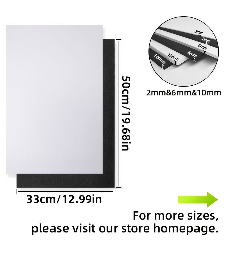 White 2mm High-Density EVA Foam Board 2PCS 12.99x19.69 Inches Sturdy Structure Shock Resistant Wear Resistant For Cosplay Costumes - Image 3
