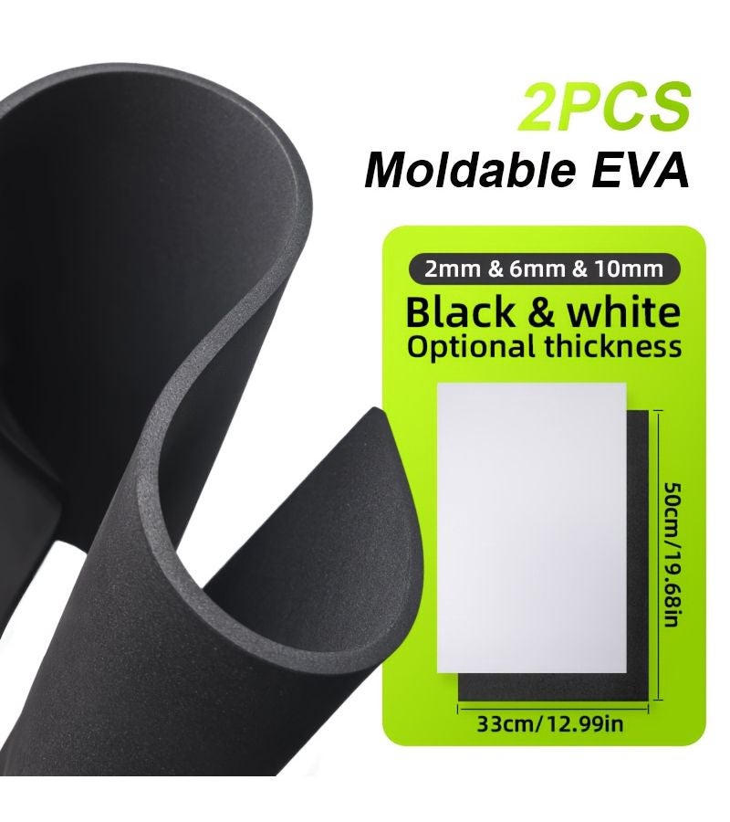 White 2mm High-Density EVA Foam Board 2PCS 12.99x19.69 Inches Sturdy Structure Shock Resistant Wear Resistant For Cosplay Costumes - Image 2
