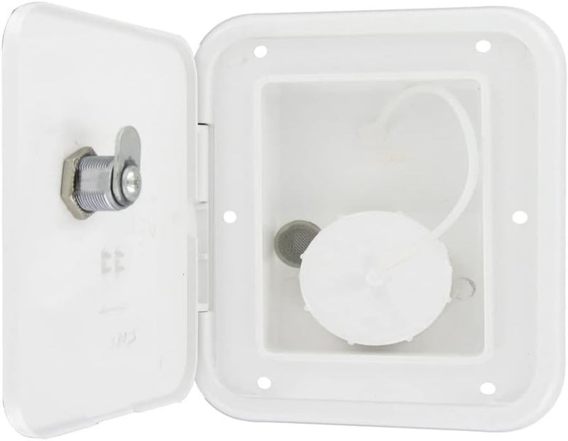 A01-2002VP White Carded Universal Gravity Inlet Hatch