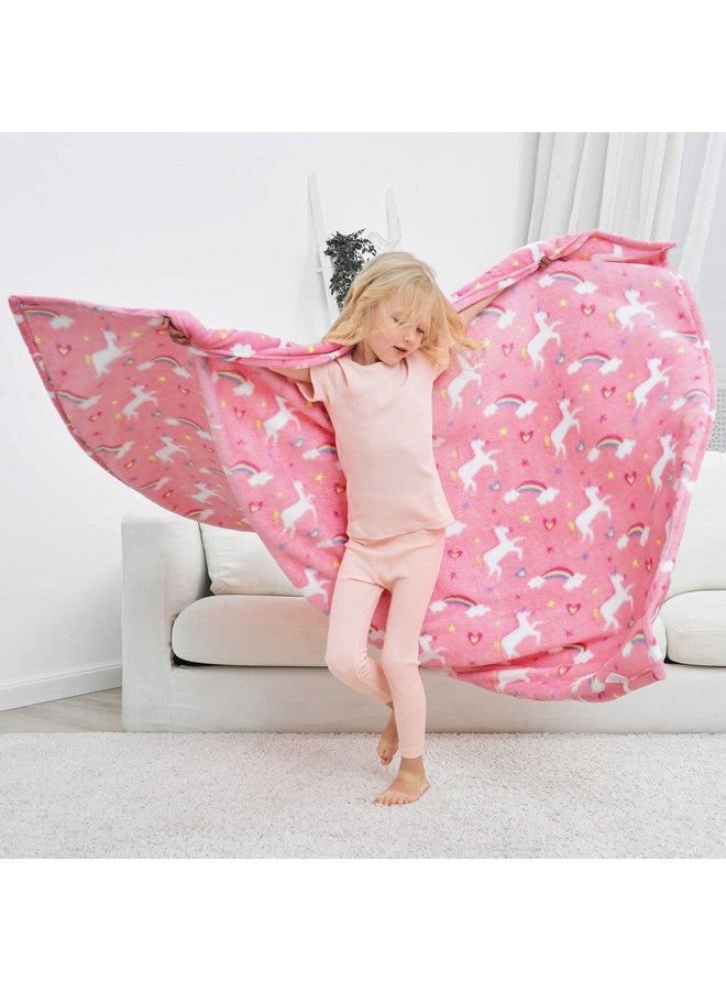 Softan Unicorn Blanket for Girls, Kids Throw Blanket for Boys and Girls Soft Cozy Flannel, Cute Pink Unicorn Blanket for Sofa Couch Bed, Christmas Birthday Gift for Kids Toddler, 50x60 Inches - Image 2