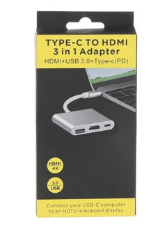 Wishlink USB-C to HDMI Adapter,USB 3.1 Type C to HDMI 4K Multiport AV Converter with USB 3.0 Port and USB C Charging Port(Silvery)  - Image 1