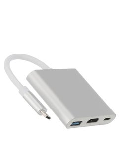 Wishlink USB-C to HDMI Adapter,USB 3.1 Type C to HDMI 4K Multiport AV Converter with USB 3.0 Port and USB C Charging Port(Silvery)  - Image 3