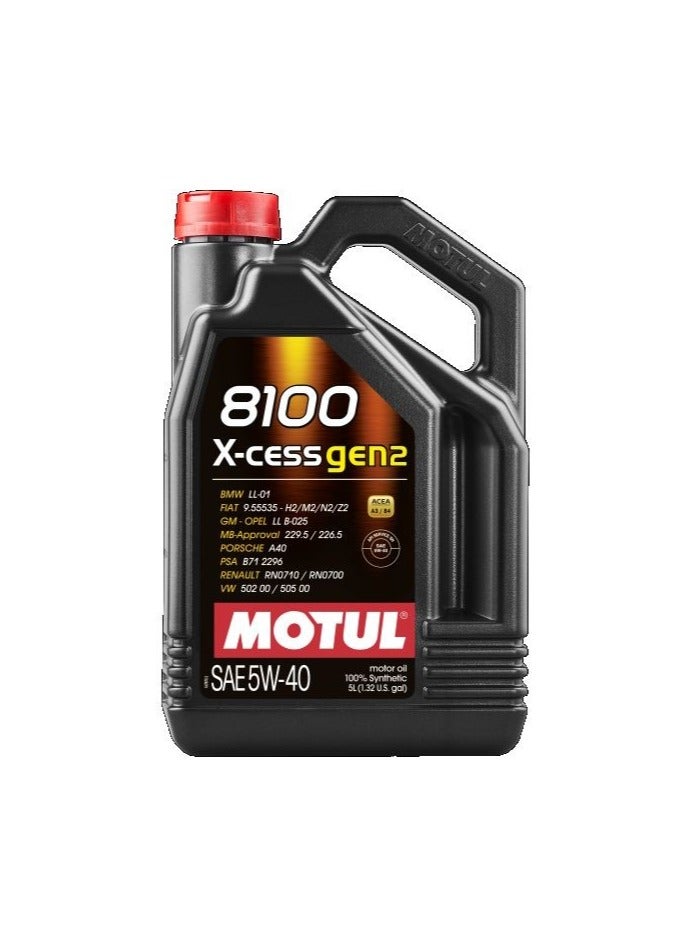 MOTUL Car Engine Oil 8100 X-CESS GEN2 5W40 5L - Image 2