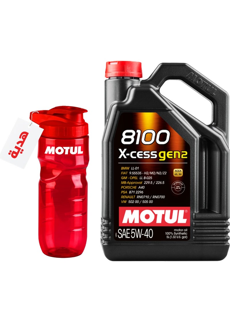 MOTUL Car Engine Oil 8100 X-CESS GEN2 5W40 5L - Image 1