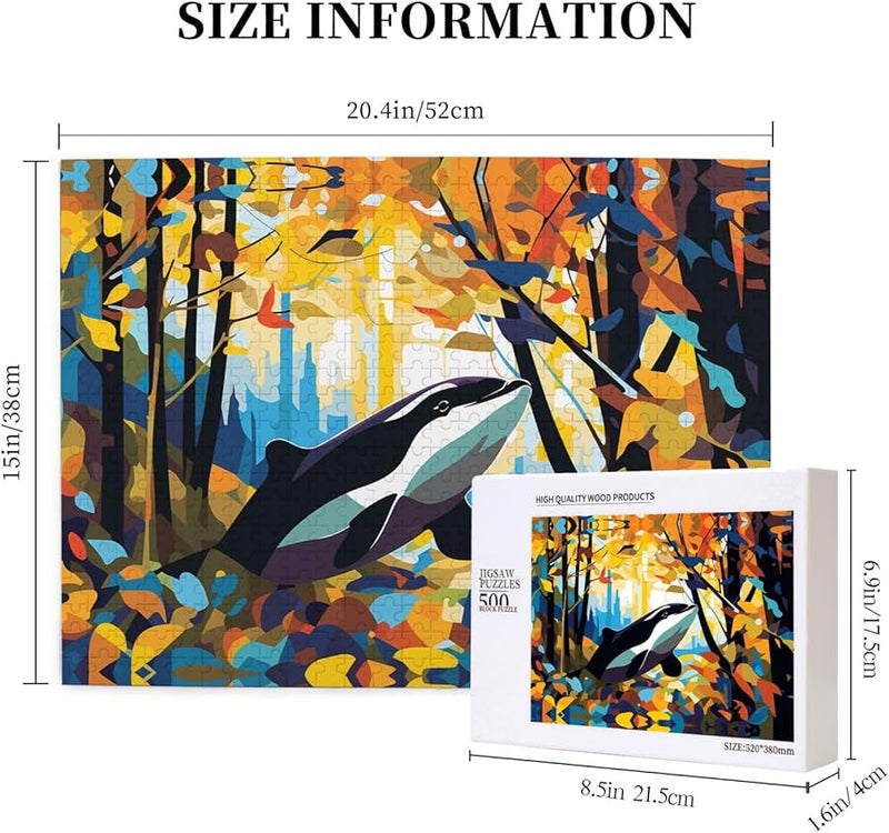 حوت قاتل في الغابة 500 قطعة لغز للأثاث المنزلي 20.4 × 15 - Image 5