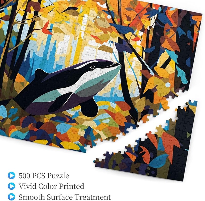 حوت قاتل في الغابة 500 قطعة لغز للأثاث المنزلي 20.4 × 15 - Image 3