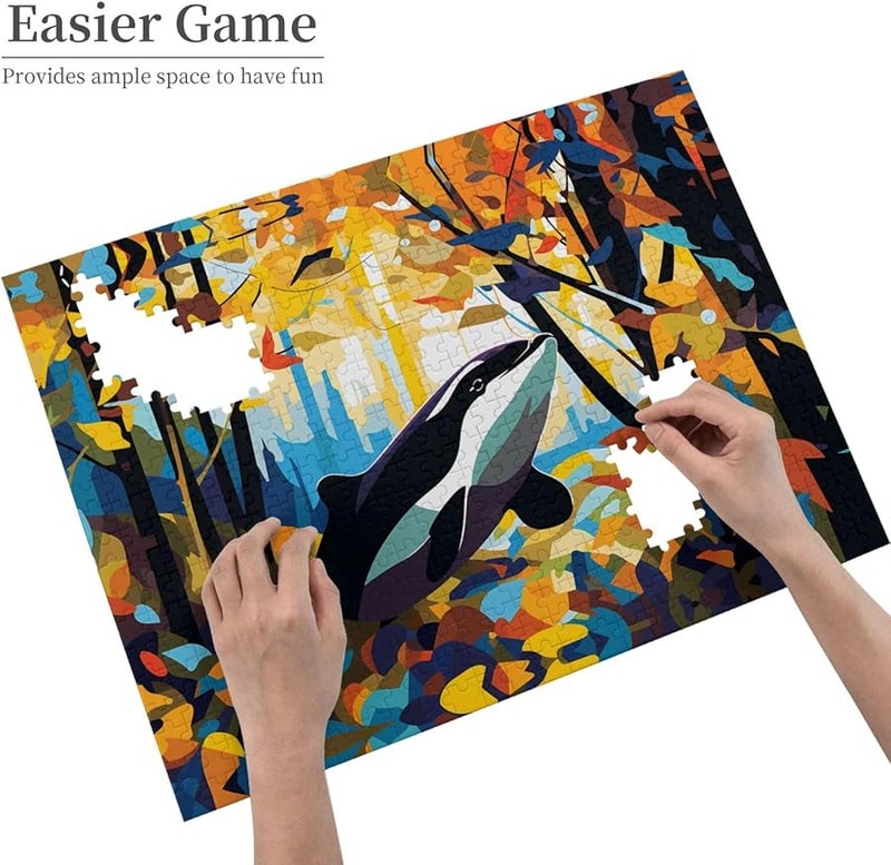حوت قاتل في الغابة 500 قطعة لغز للأثاث المنزلي 20.4 × 15 - Image 4